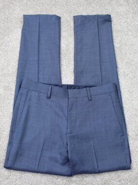 J. Crew Pants Men 28x31 Blue Ludlow Tollegno 1900 3D Wool Flat Front Cupro Lined